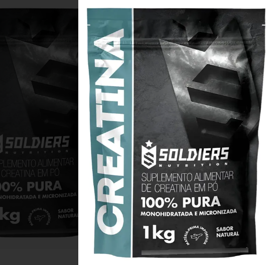 Creatina Monohidratada 1Kg Soldiers Nutrition 100% Pura Importada Alta Performance Músculo Treino