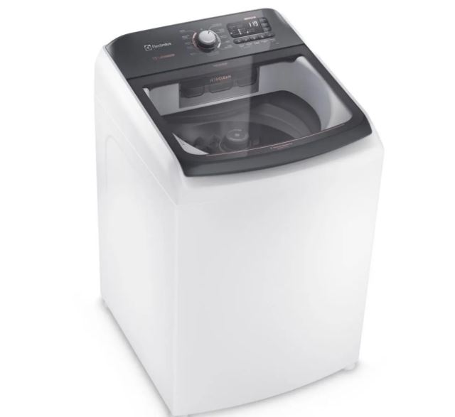 Lavadora de Roupas Electrolux 15kg Cesto Inox 11 Programas de Lavagem Branco Premium Care Jet&Clean e Time Control LEC15