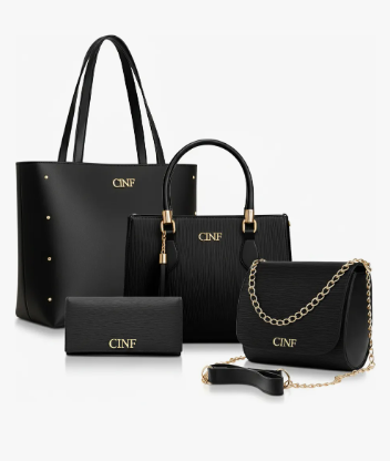 Kit Bolsas Feminina Sacola Transversal Tira Colo Carteira Cor Preta