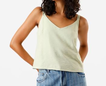 Regata feminina de viscose decote v verde
