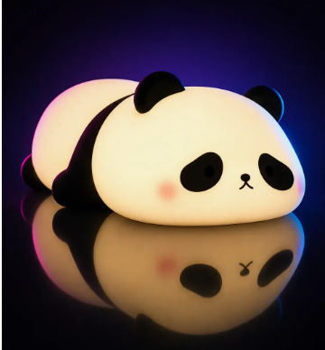 Abajur De Panda Silicone Luminária Infantil Multifuncional