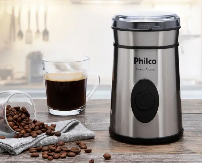 Moedor de Café Philco 50g de grãos 200W Inox Grano Aroma