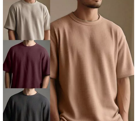 Kit 4 Camiseta Oversized Masculino Tecido Texturizado
