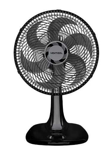 Ventilador Oscilante De Mesa Ventisol Turbo Premium 52w 30cm 6 pás Preto
